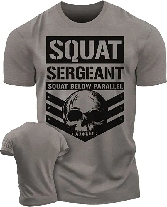 064. Squat Sergeant Workout Gym T-Shirt for Men