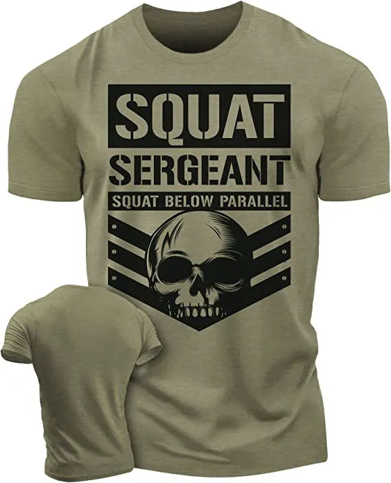 064. Squat Sergeant Workout Gym T-Shirt for Men