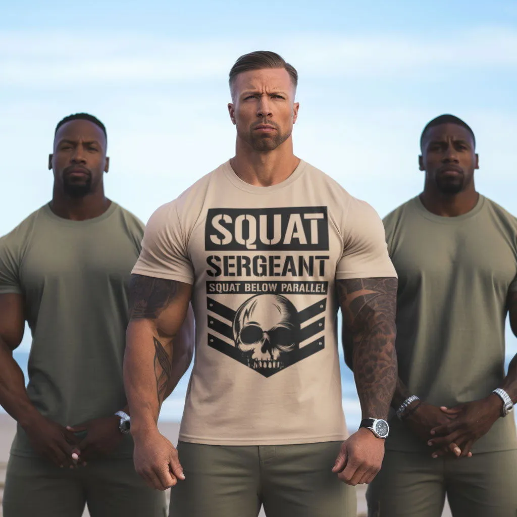 064. Squat Sergeant Workout Gym T-Shirt for Men