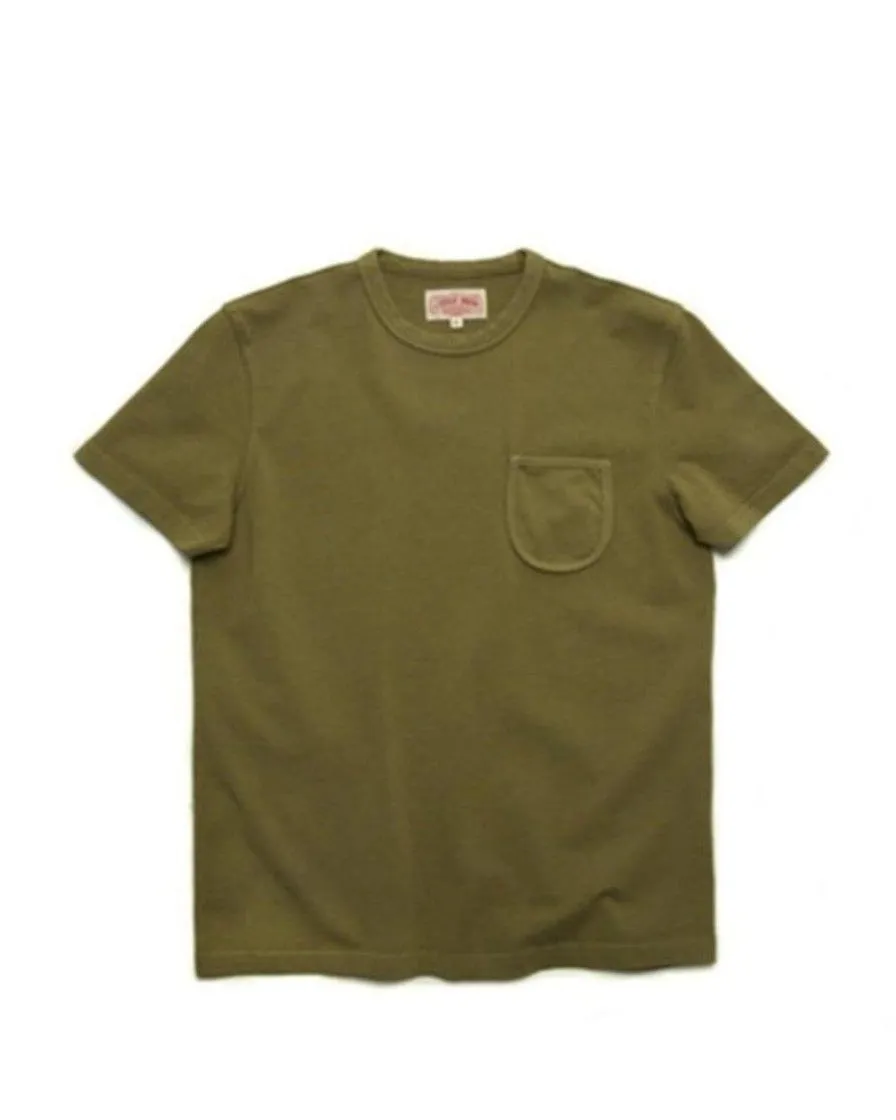 1940s Solid Colour Rib Pocket Tee
