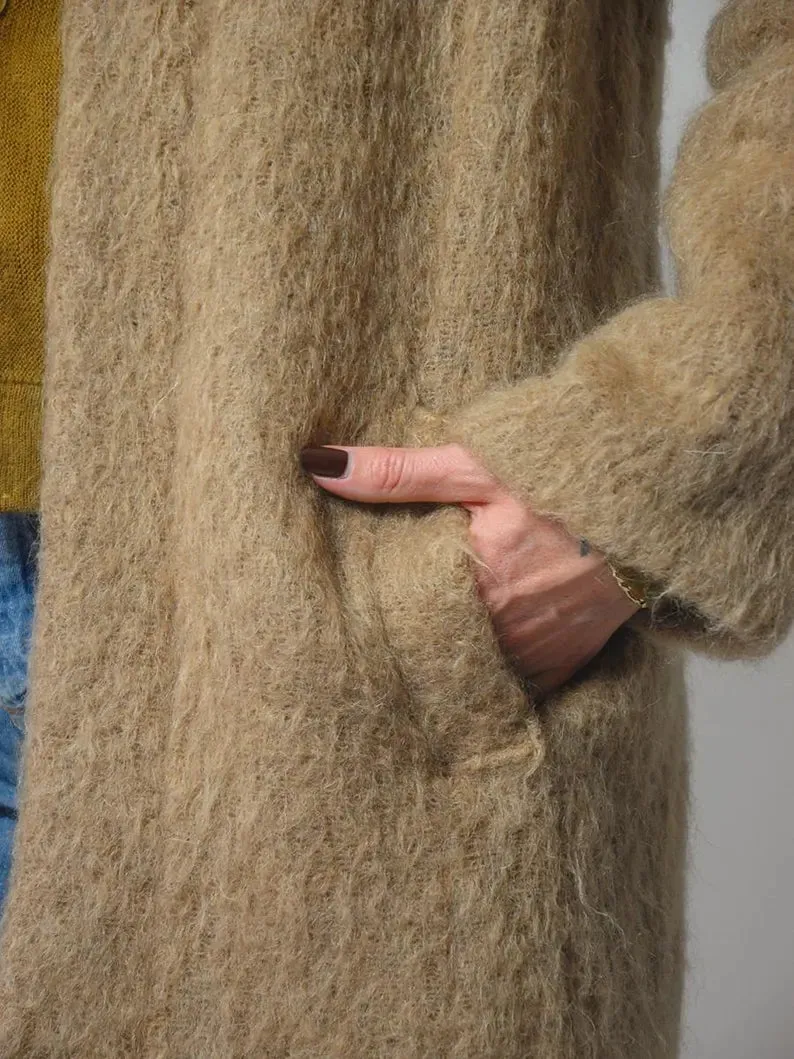 1970's Tan Mohair Cardigan Jacket