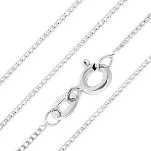Aeon Jewelry 925 Sterling Silver Necklace - 2mm Diamond Cut Curb Chain | 16, 18, 20, 22, 24" Chain | For Layered Looks, Gifts or Pendant Replacements | Polishing Cloth & Pouch Bag Included