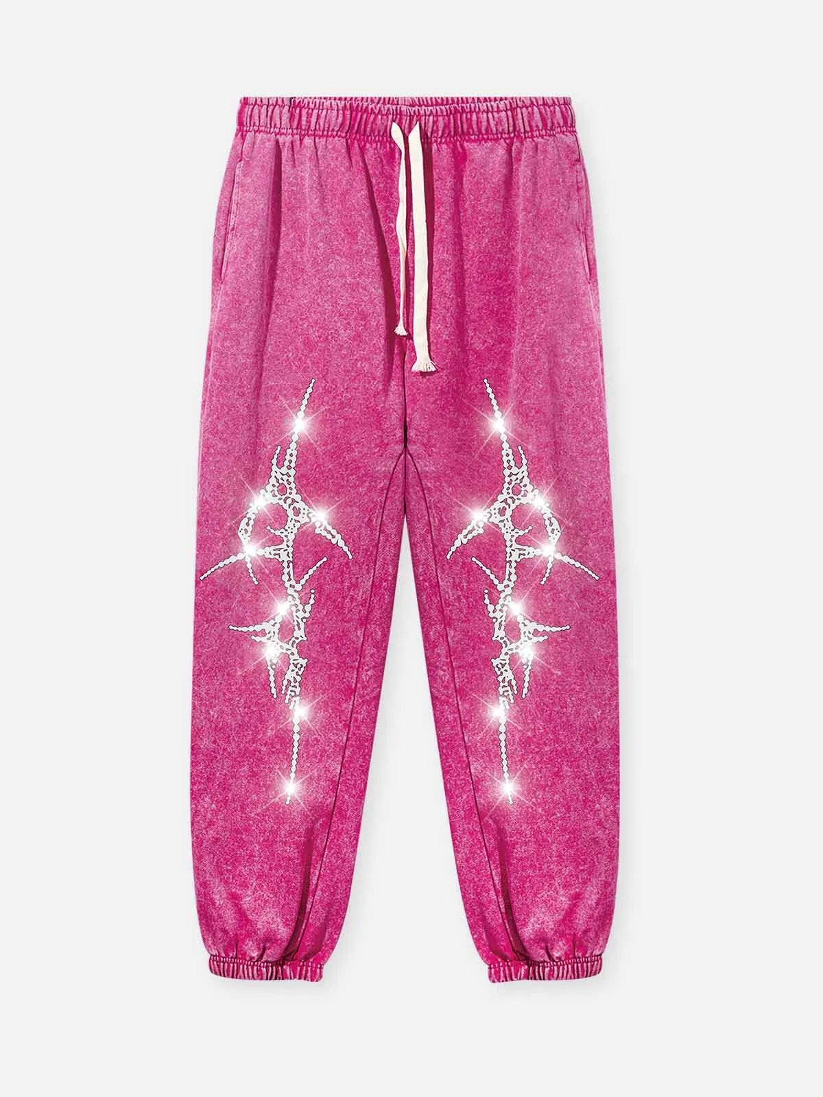 Blazing Thorn Rhinestone Print 370g Pants