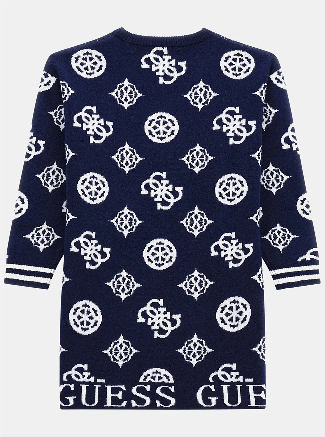 Blue White Logo Long Sleeve Dress (7-16)