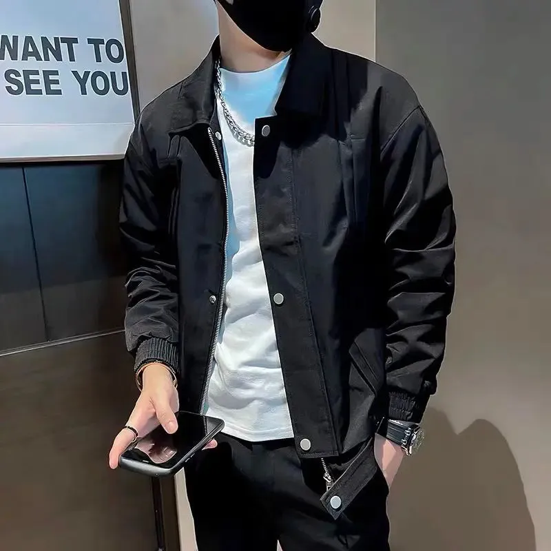 Bonsir Splicing Striped Male Baseball Coats Zip V Men's Bomber Jackets Trendy Cheap Sale Joker New in Korean Reviews Many Deals Cold