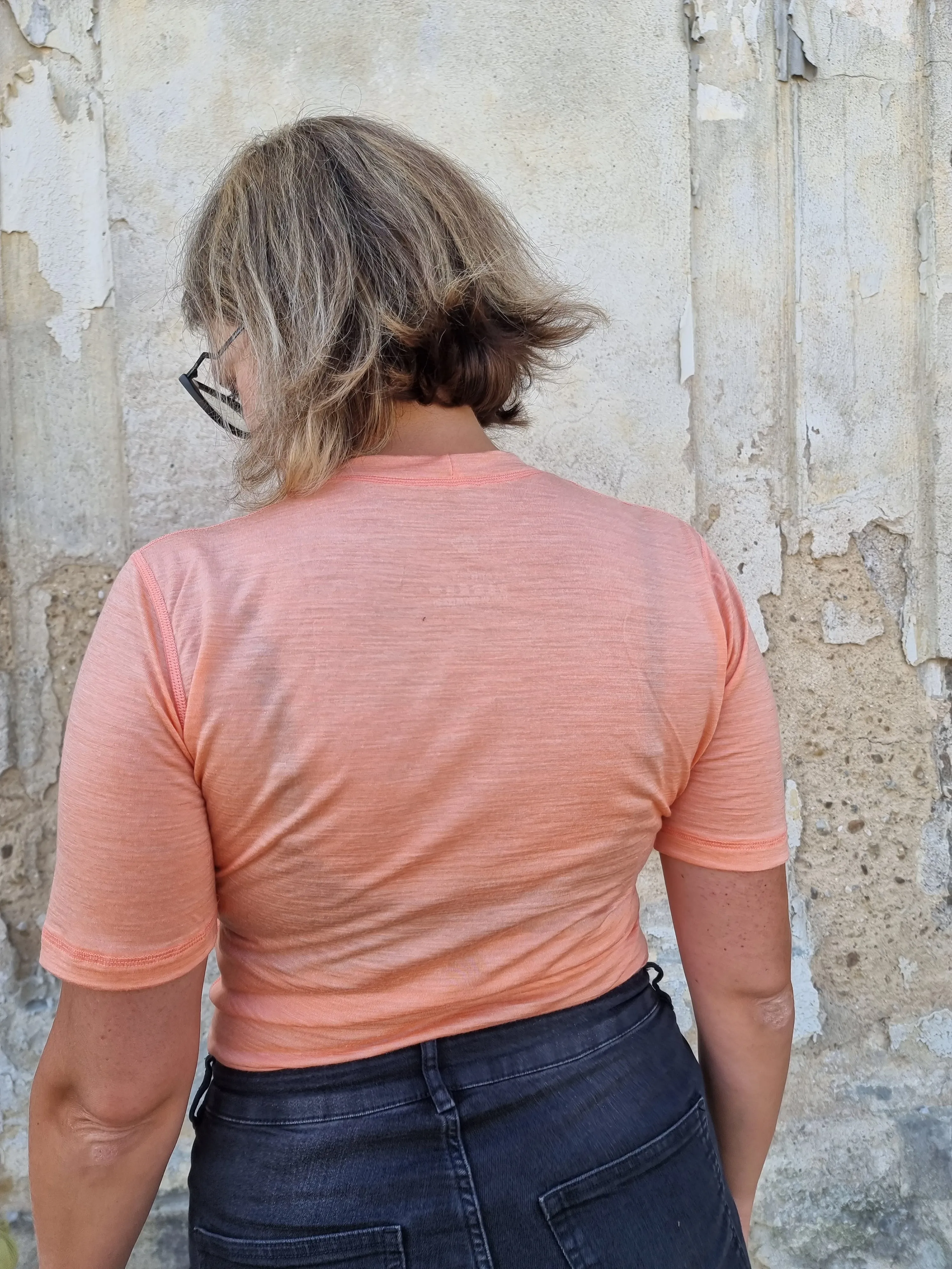 BREASTFEEDING SHORT SLEEVE - apricot