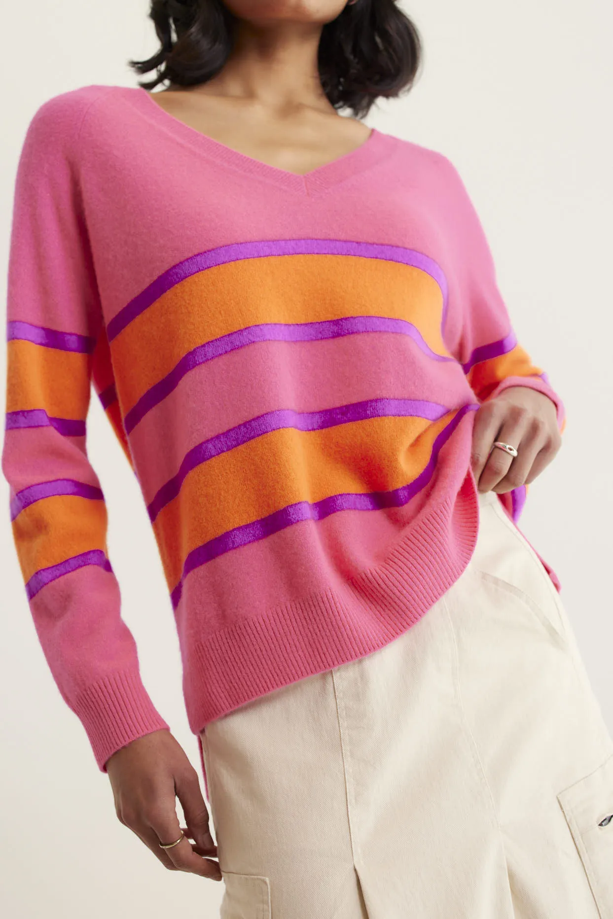 Brooklyn Cashmere Sweater In Electric Pink