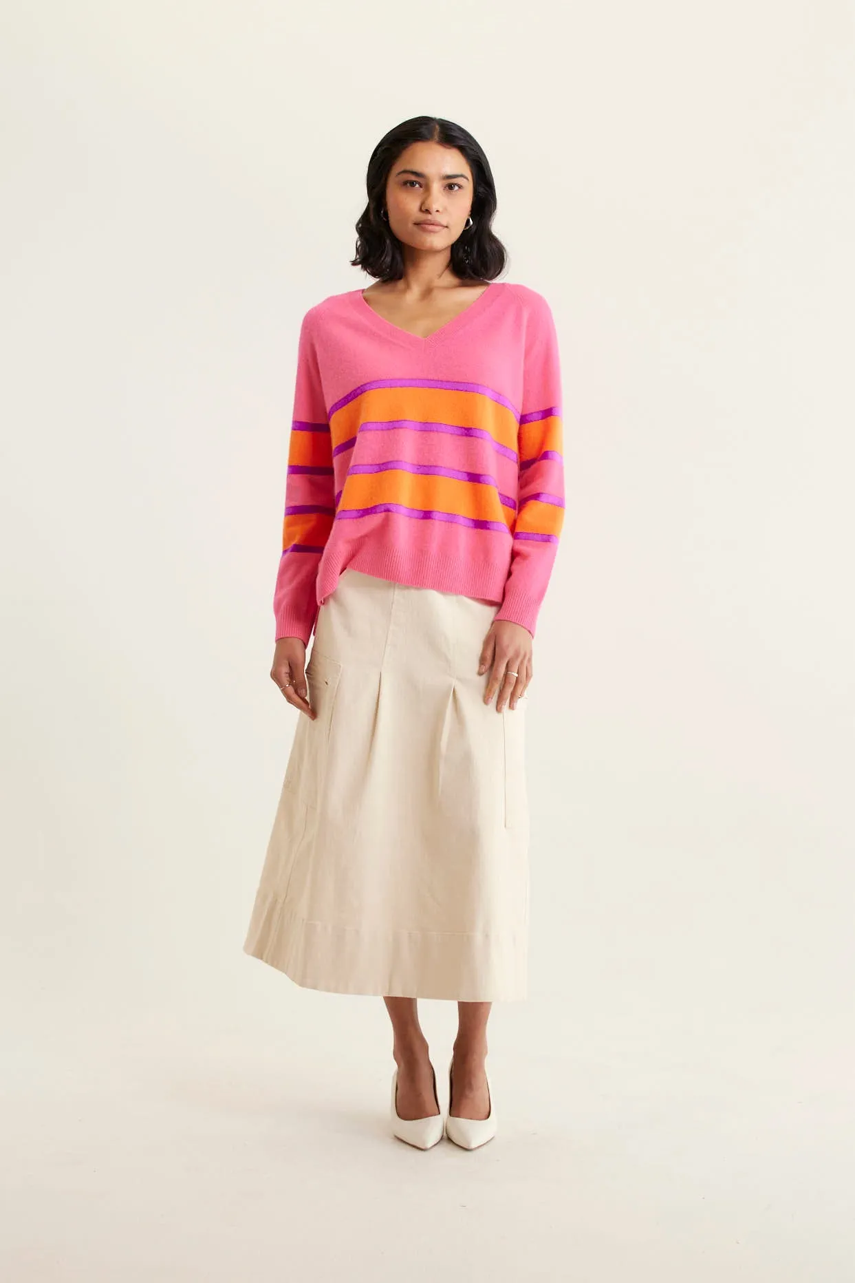 Brooklyn Cashmere Sweater In Electric Pink