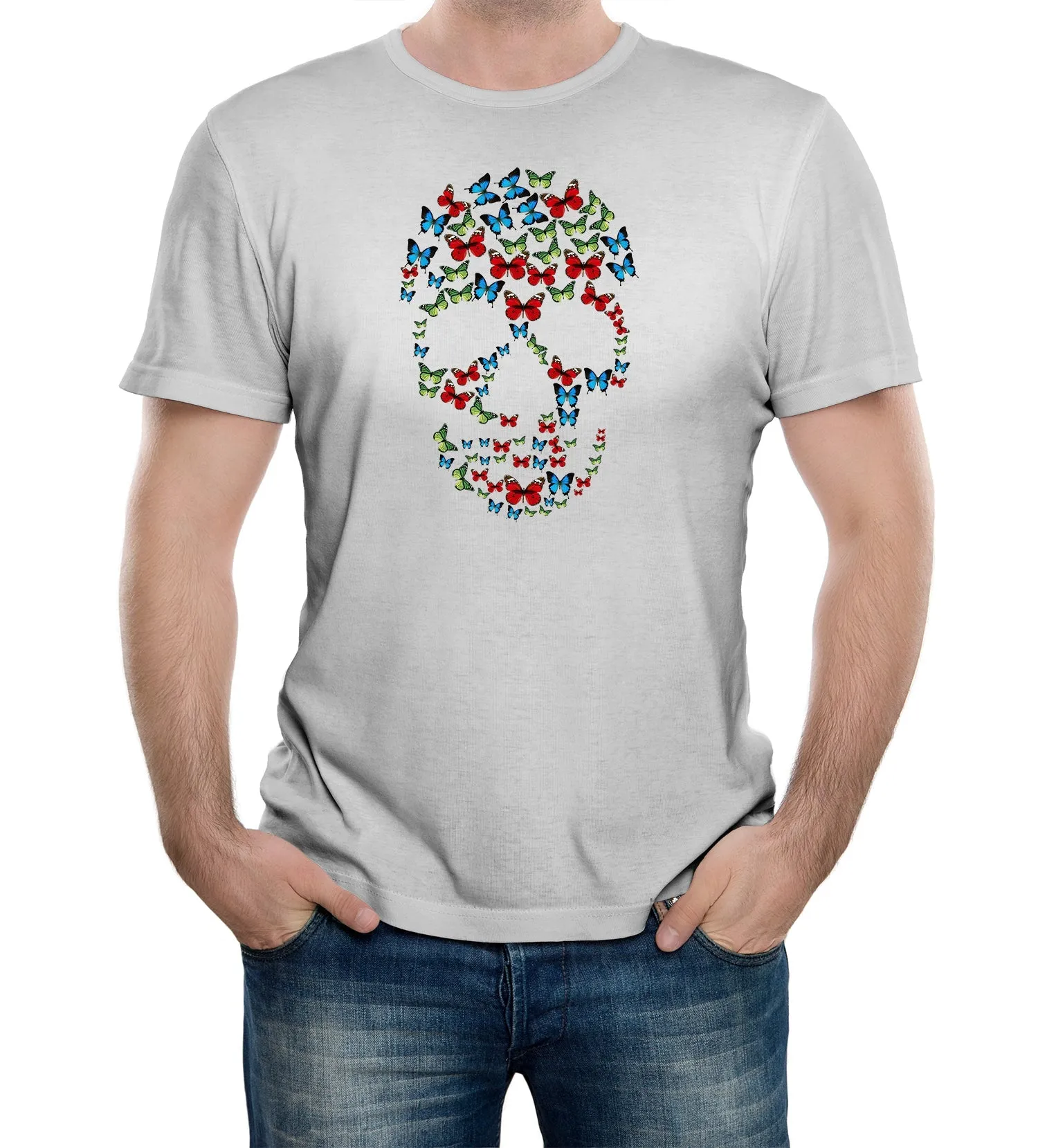 Butterfly Skull Mens T-Shirt