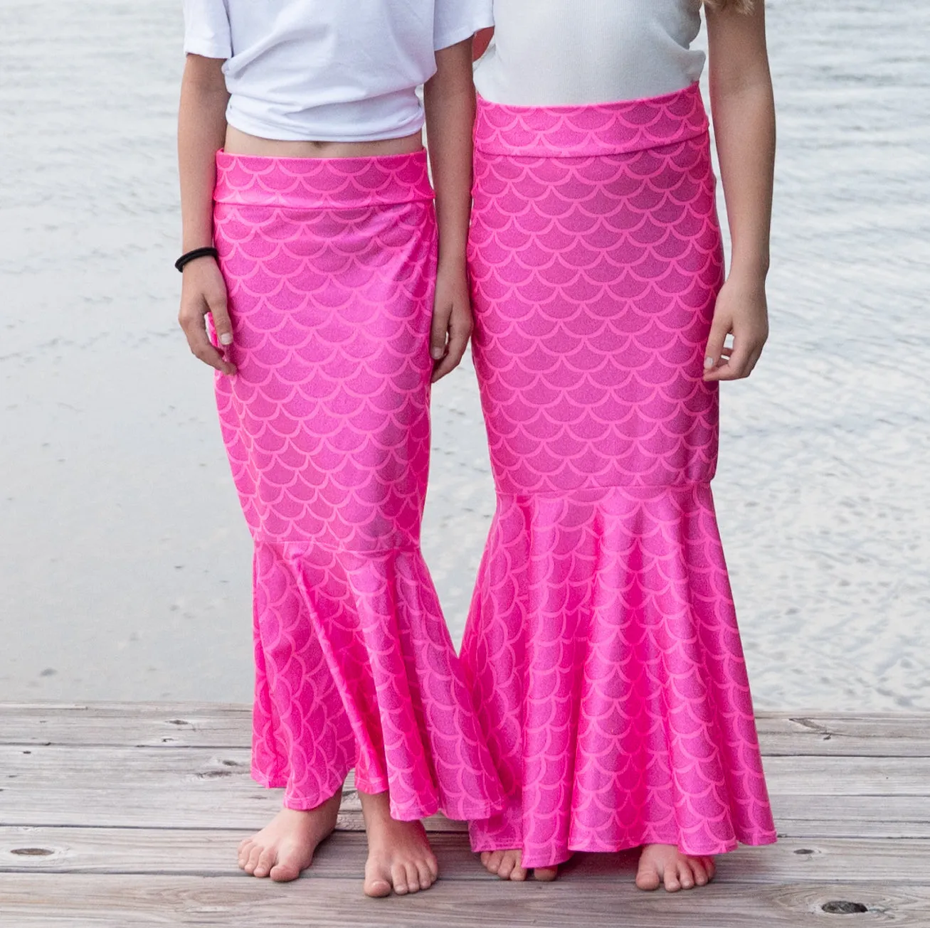 Children's Long Mermaid Fishtail Skirt | Girls Mermaid Costume Skirt | Many Colors