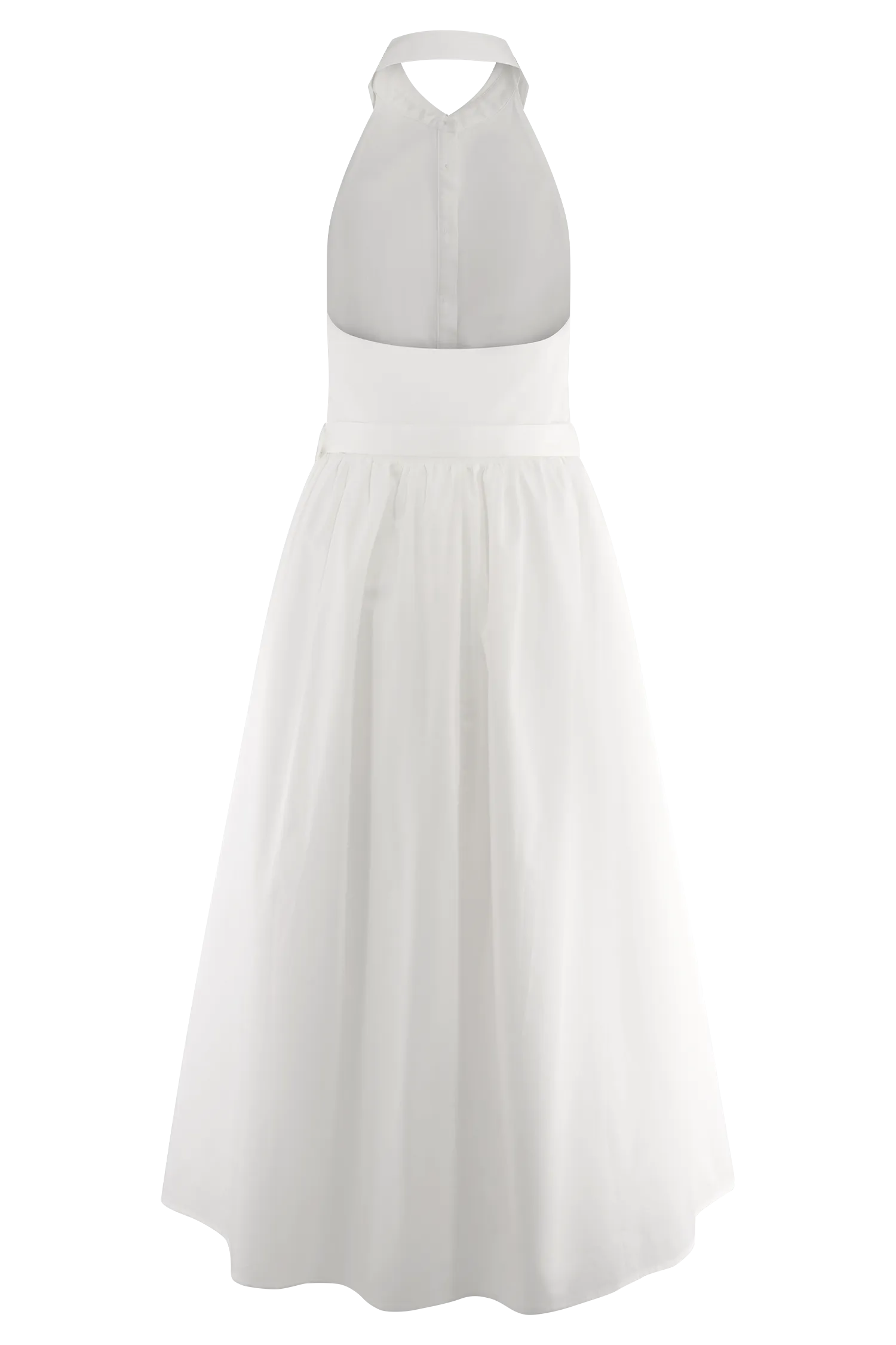 Cindy Collared Midi Dress - White