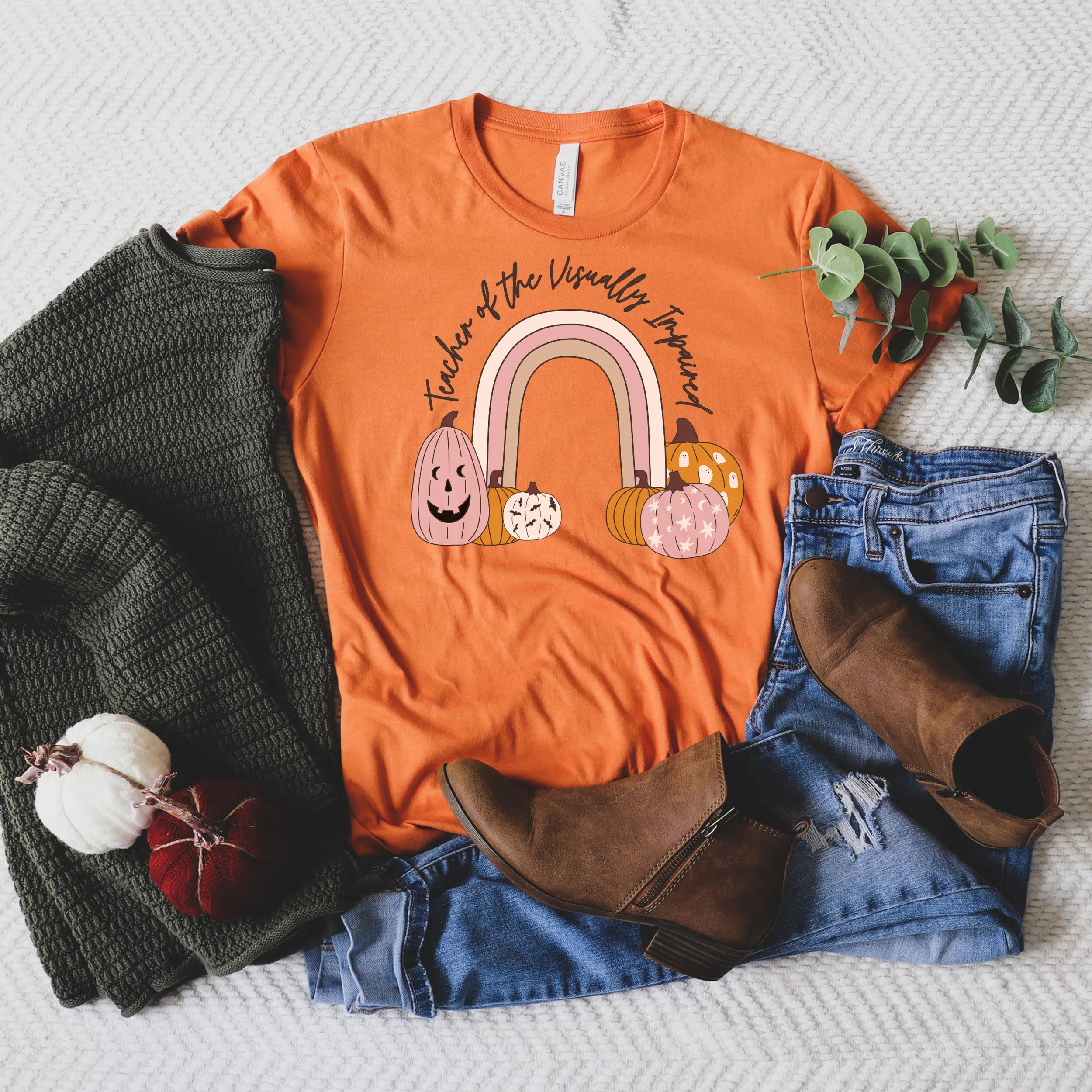 Custom Pumpkin Rainbow Tee