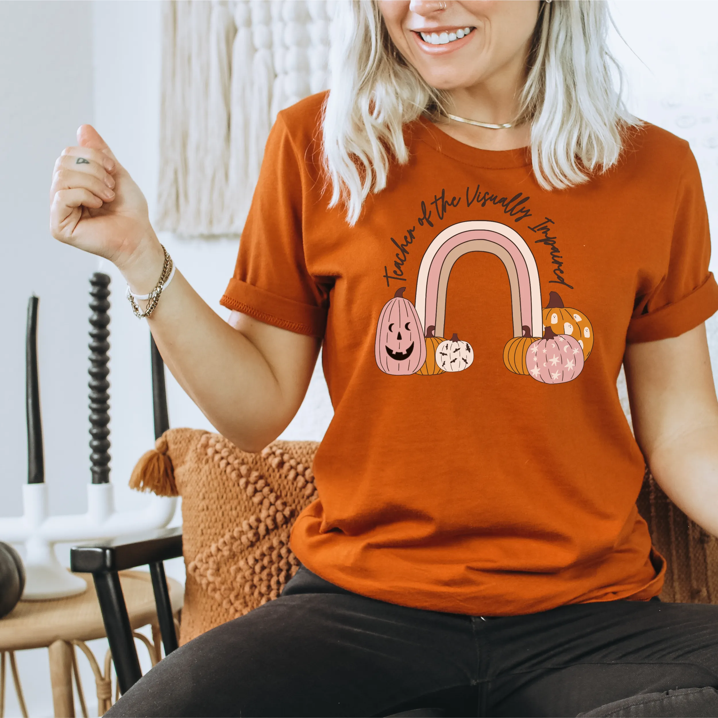 Custom Pumpkin Rainbow Tee