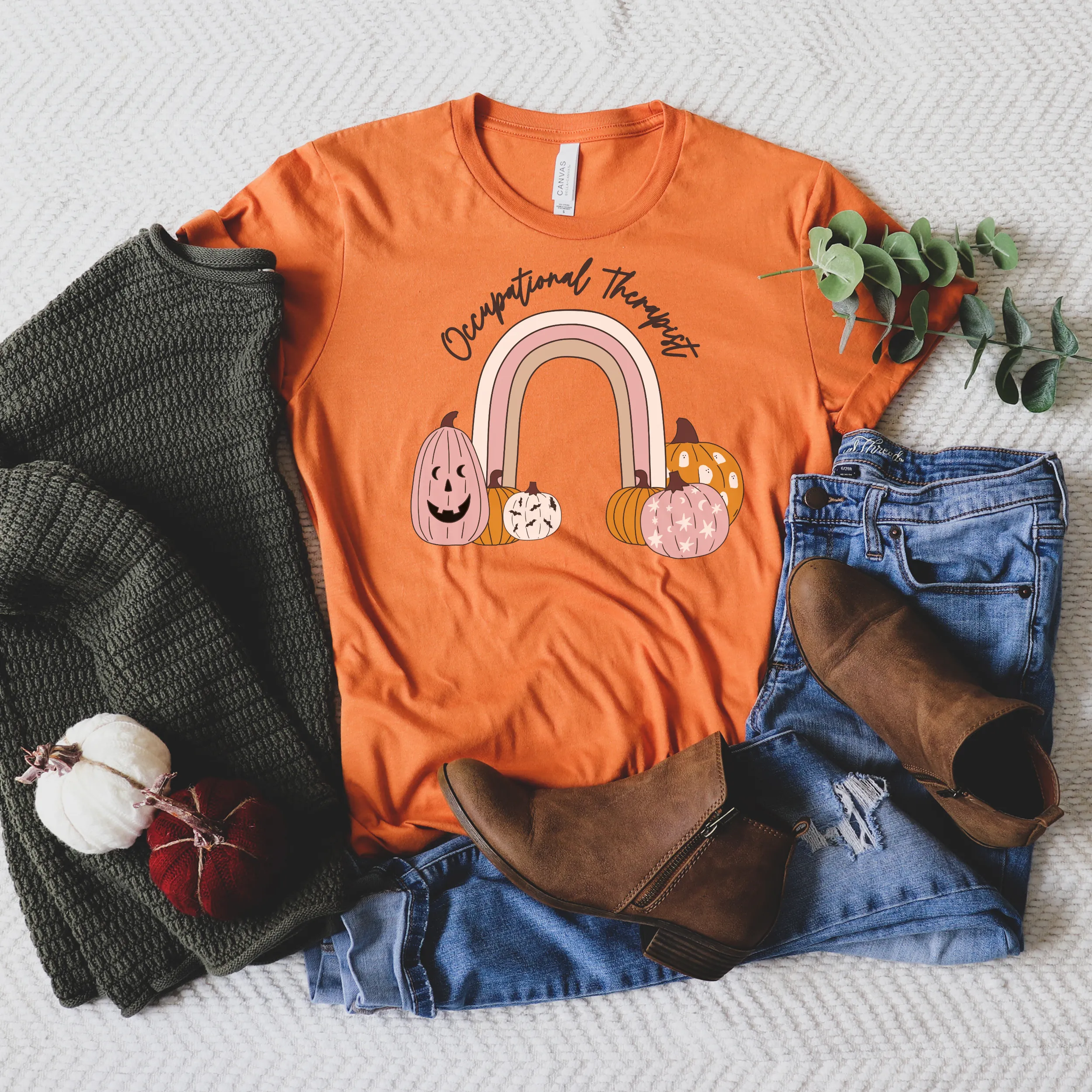 Custom Pumpkin Rainbow Tee