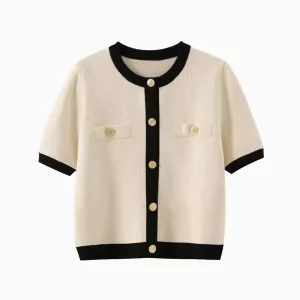 Elegant Button-Up Cardigan Top