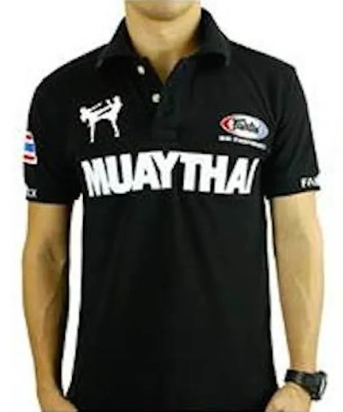 Fairtex "MUAY THAI" Polo Shirt - PL1 - 100% Pre-Shrunk Cotton - Made in Thailand