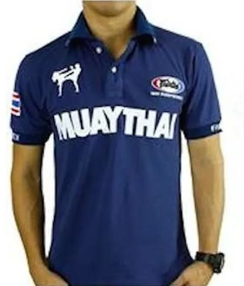 Fairtex "MUAY THAI" Polo Shirt - PL1 - 100% Pre-Shrunk Cotton - Made in Thailand