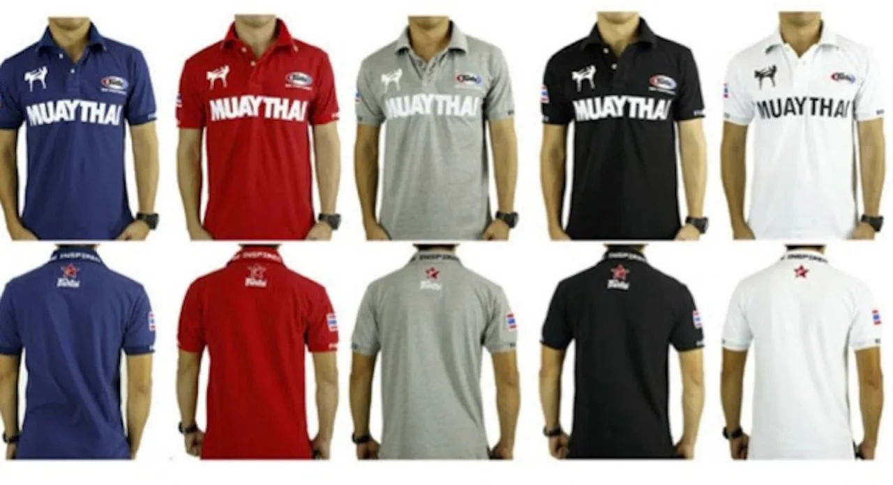 Fairtex "MUAY THAI" Polo Shirt - PL1 - 100% Pre-Shrunk Cotton - Made in Thailand