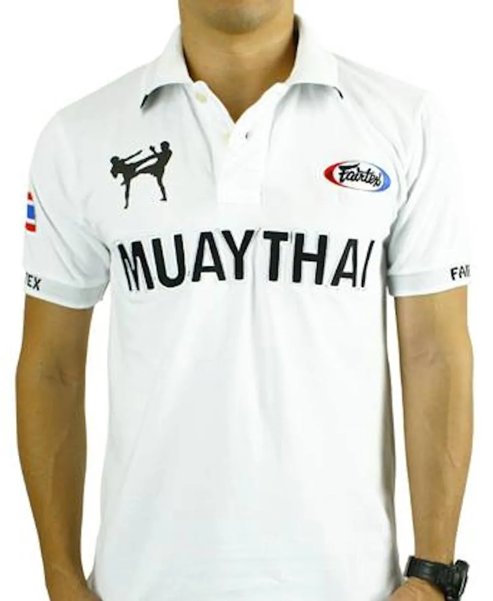 Fairtex "MUAY THAI" Polo Shirt - PL1 - 100% Pre-Shrunk Cotton - Made in Thailand