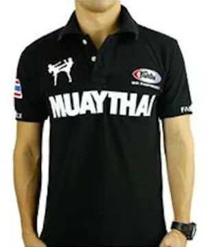 Fairtex "MUAY THAI" Polo Shirt - PL1 - 100% Pre-Shrunk Cotton - Made in Thailand
