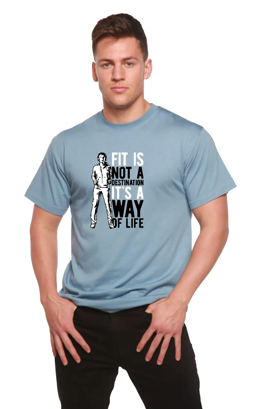 Fit is not a destination Men's Bamboo Viscose/Organic Cotton Short Sleeve Graphic T-Shirt