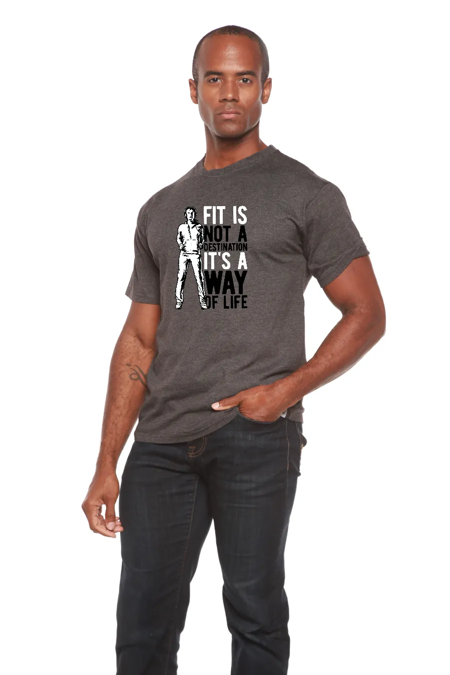 Fit is not a destination Men's Bamboo Viscose/Organic Cotton Short Sleeve Graphic T-Shirt