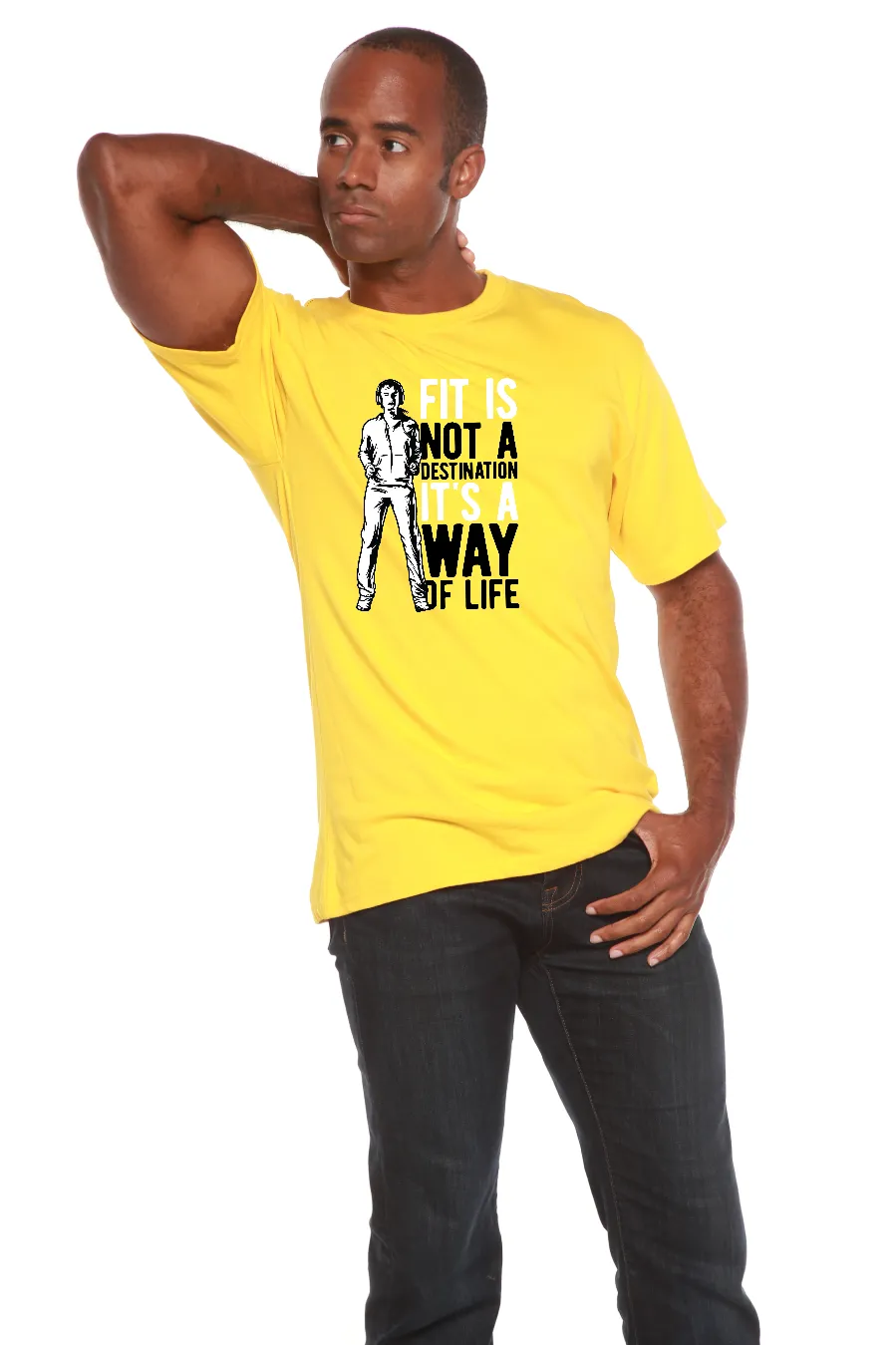 Fit is not a destination Men's Bamboo Viscose/Organic Cotton Short Sleeve Graphic T-Shirt