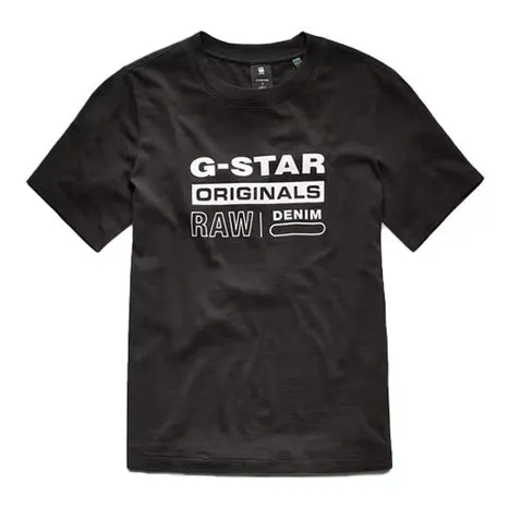 G Star Raw Womens Originals Label Regular T Shirt Black