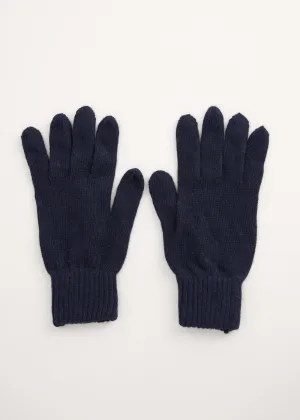 GINA CASHMERE MIX GLOVES - NAVY
