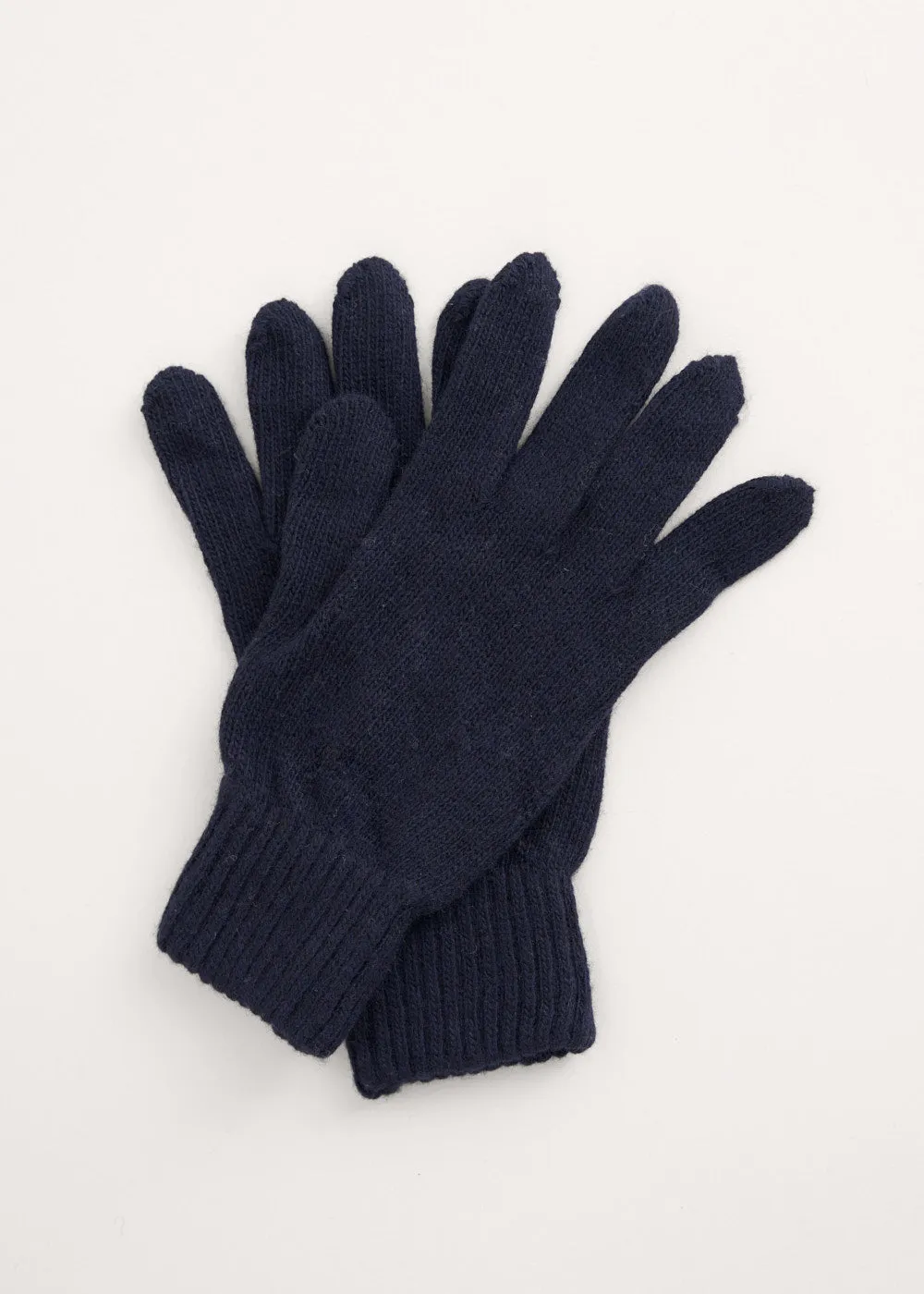 GINA CASHMERE MIX GLOVES - NAVY