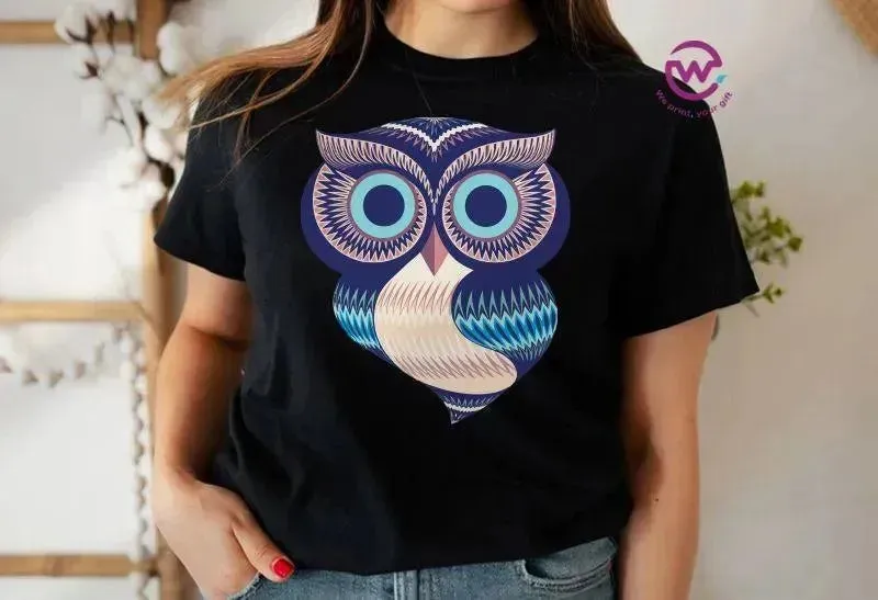 Half sleeve T-shirt- Owl-A