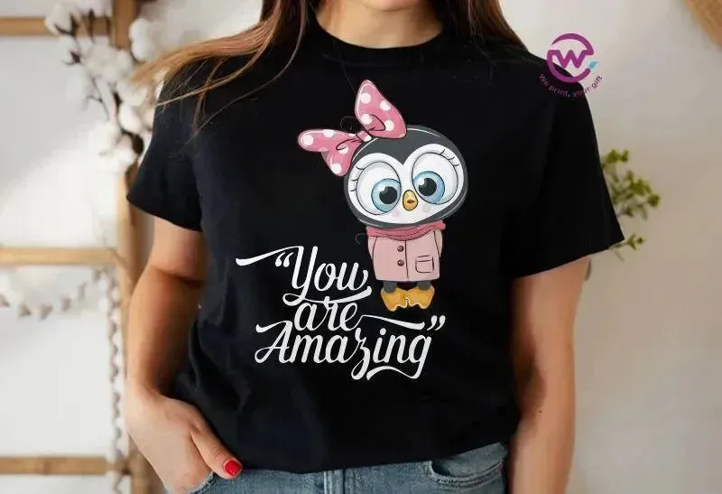 Half sleeve T-shirt- Owl-A