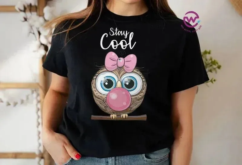 Half sleeve T-shirt- Owl-A