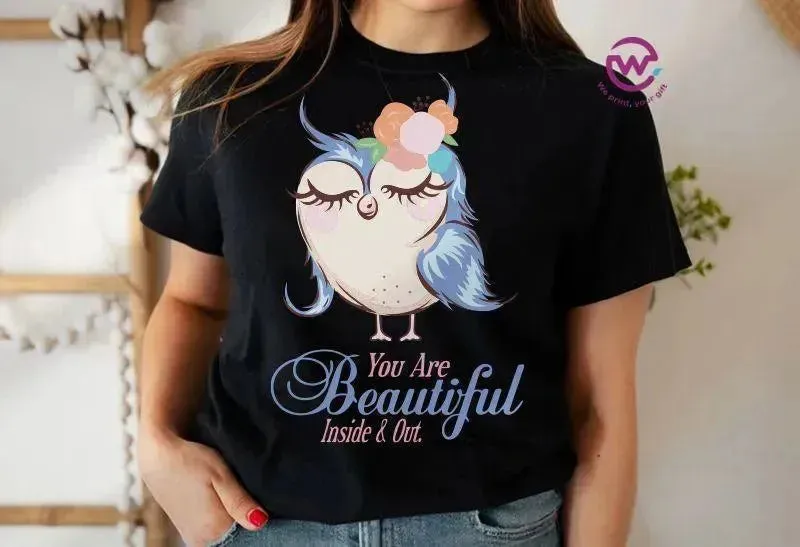 Half sleeve T-shirt- Owl-A