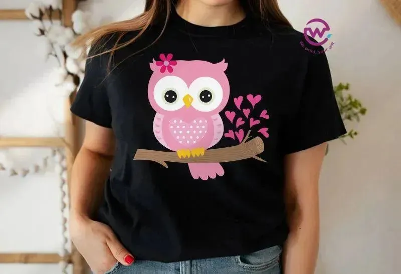 Half sleeve T-shirt- Owl-A