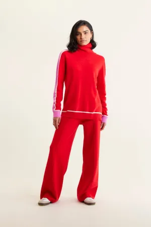 Highline Merino Cashmere Sweater In Fire Engine