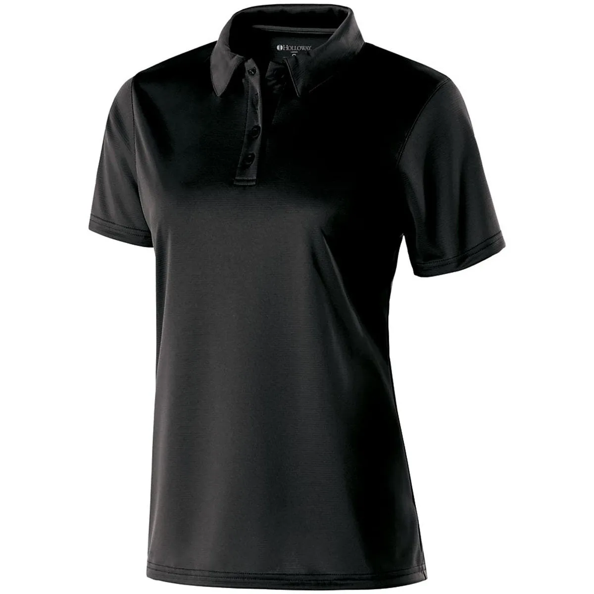 Holloway Women's Black Textured Stripe Shift Polo