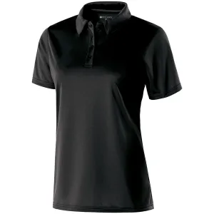 Holloway Women's Black Textured Stripe Shift Polo
