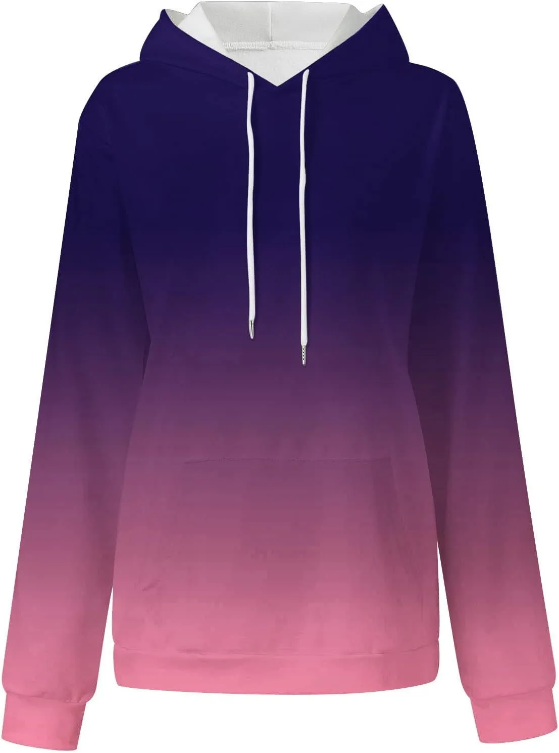 Hoodies for Women 2024 Y2K Gradient Oversized Sweatshirt Trendy Casual Drawstring Hooded Pullover with Pockets