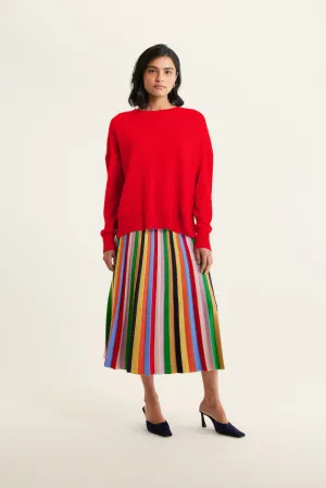 Iris Cashmere Crew Sweater In Crimson