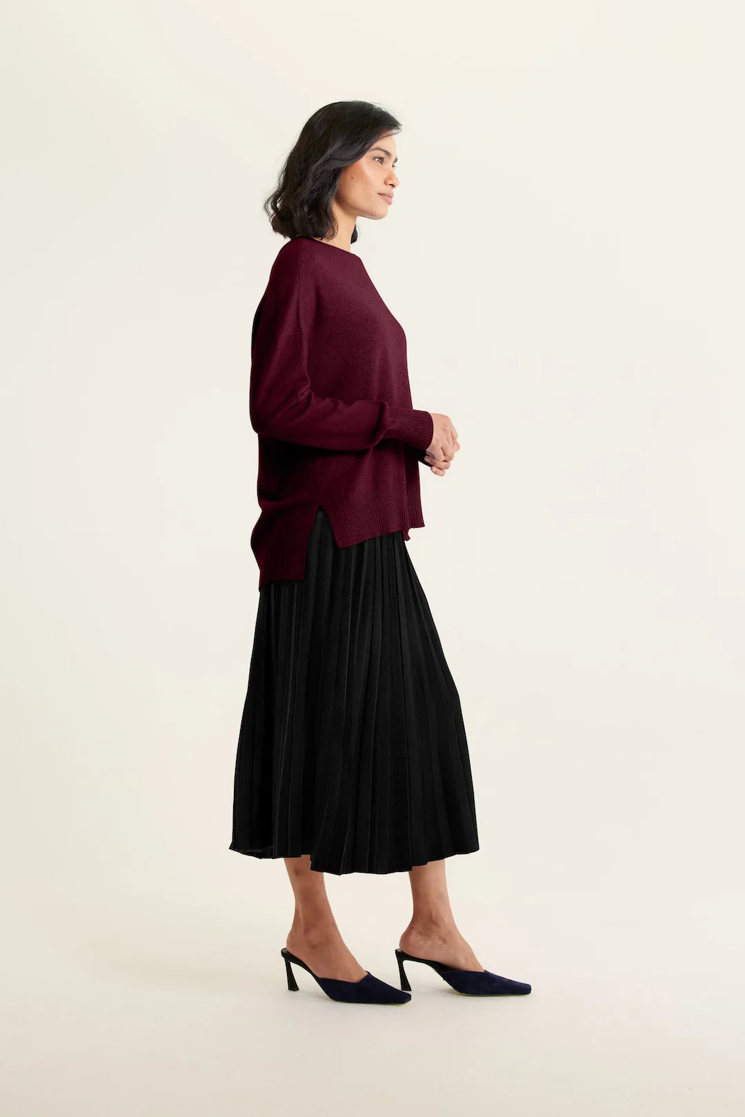Iris Cashmere Crew Sweater In Endless Passion