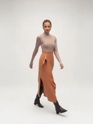 JANICE midi skirt - caramel