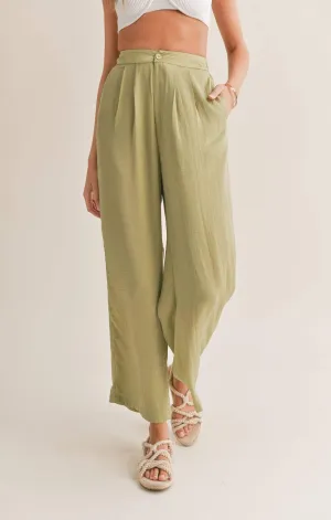 Juicy Pleated Pants: Sage Mint