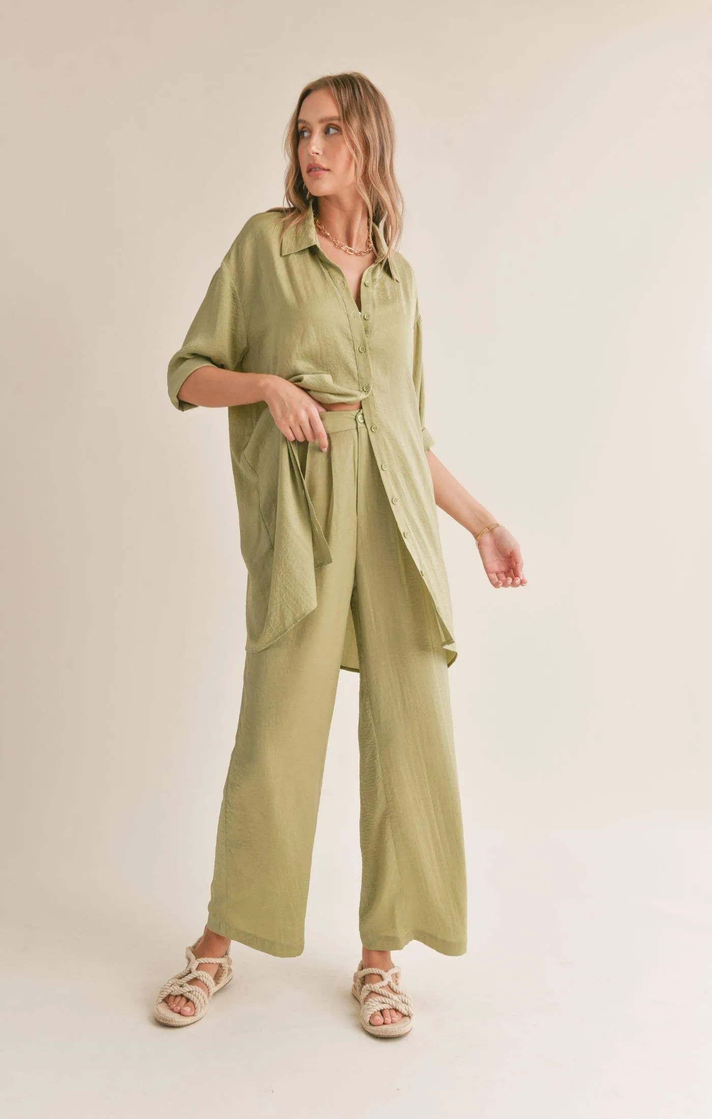 Juicy Pleated Pants: Sage Mint