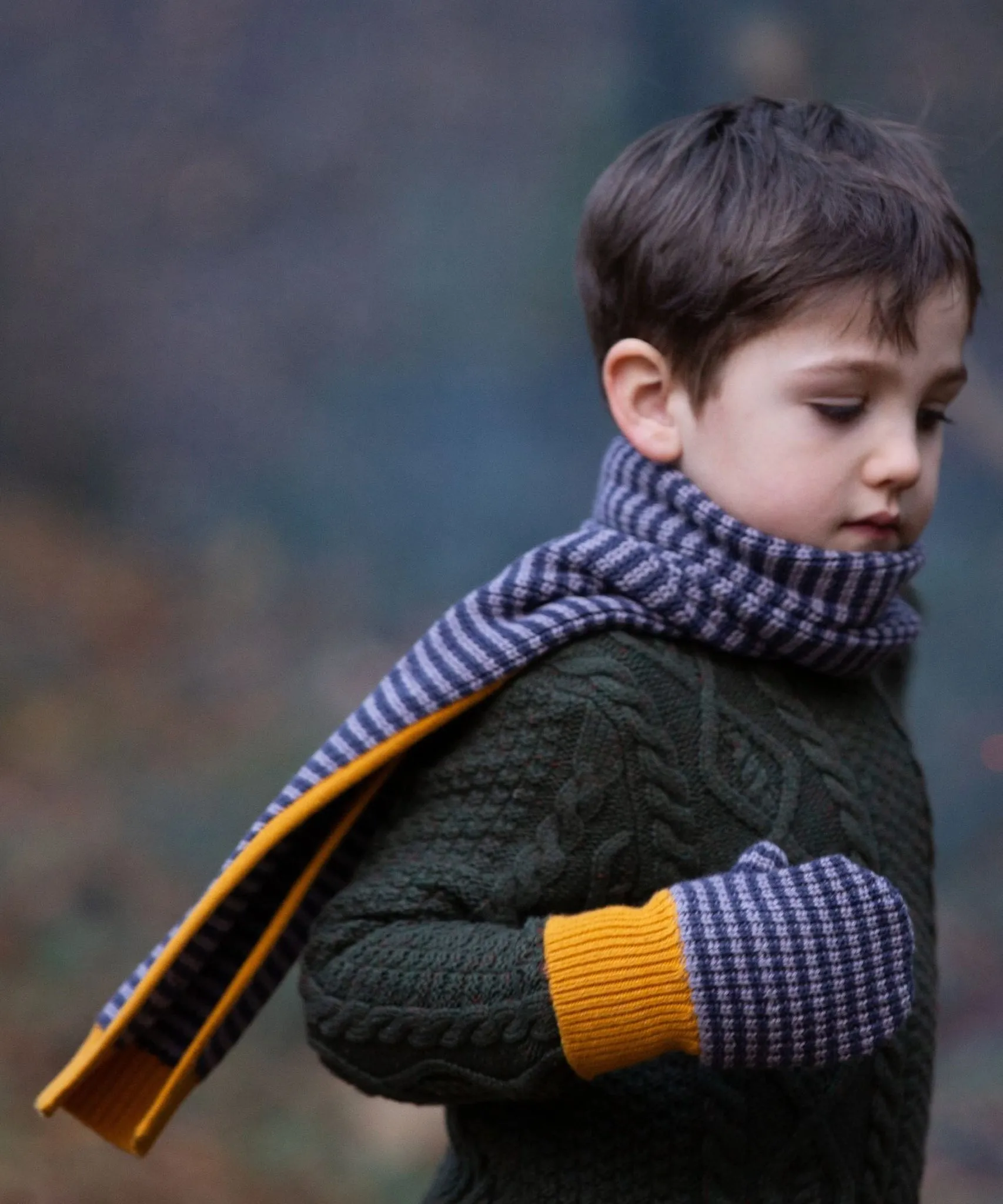 LGR Dreamy Blue Striped Knitted Scarf