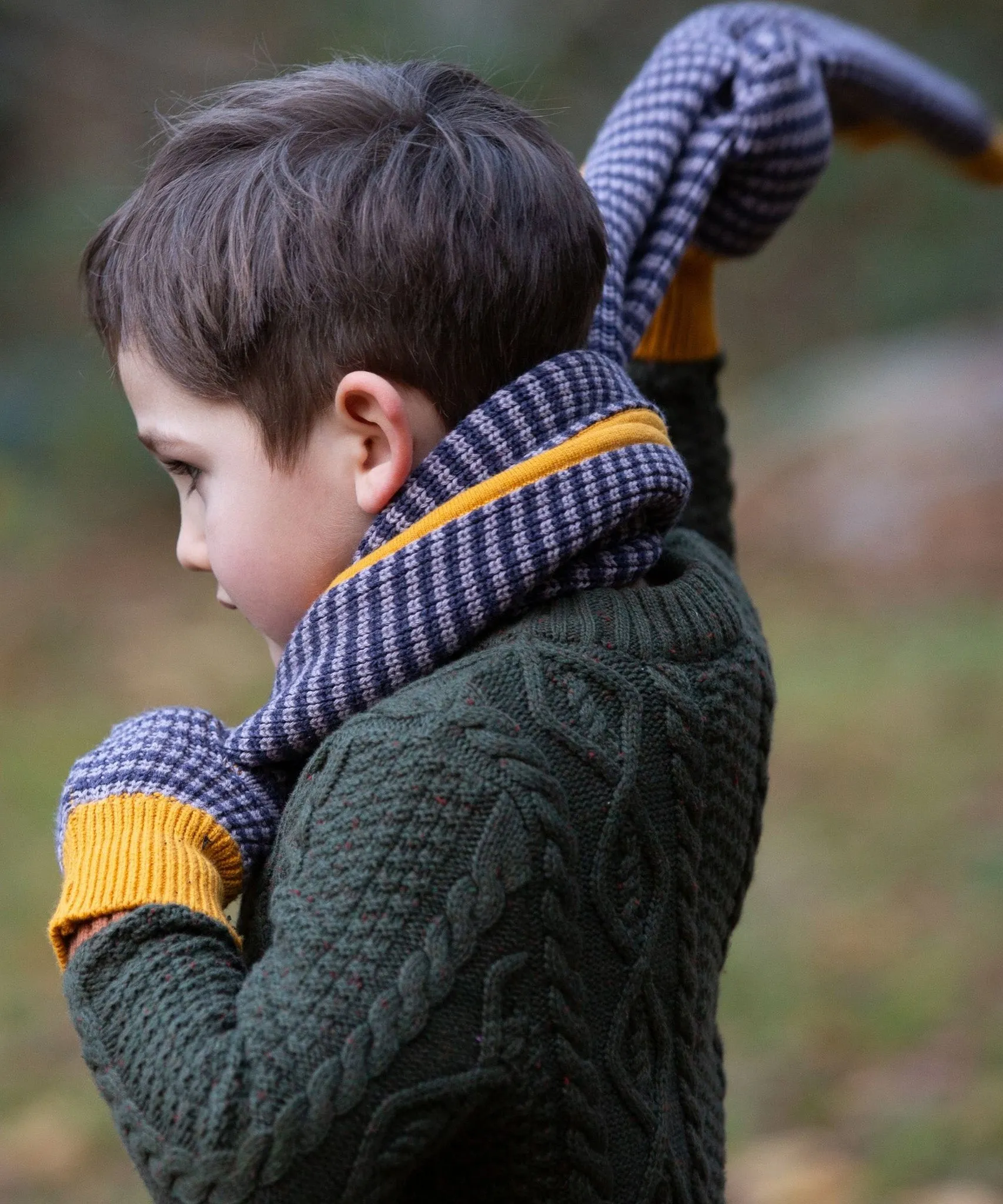 LGR Dreamy Blue Striped Knitted Scarf