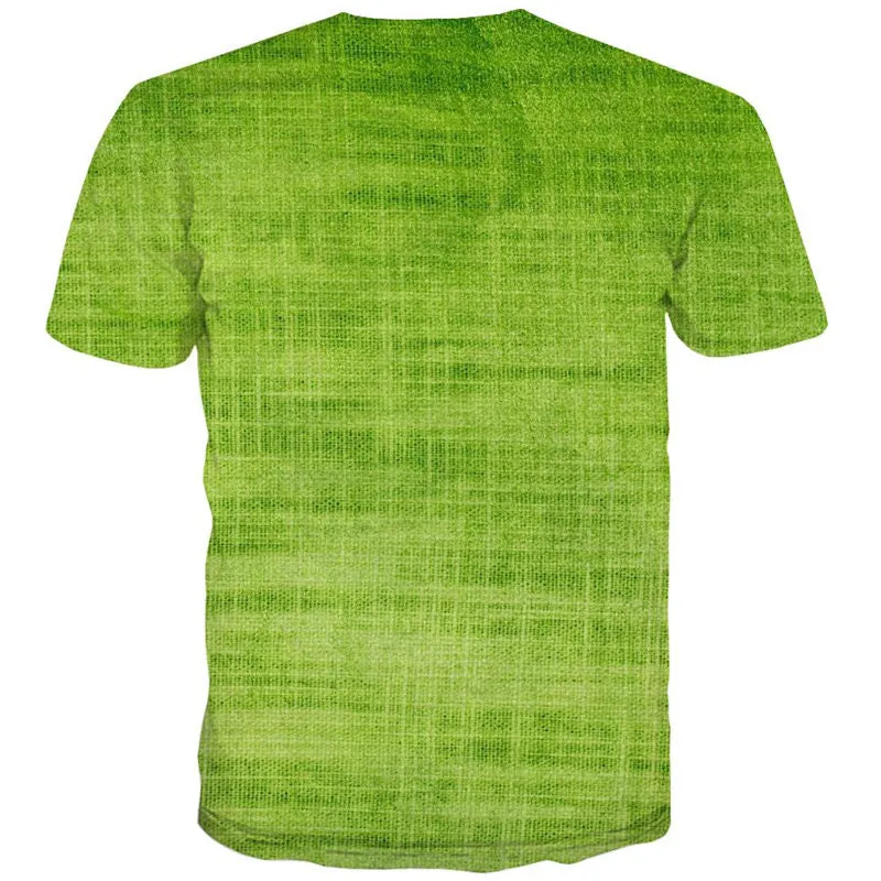 Light green linen texture shirt special texture 3D tshirt art costume Casual different men