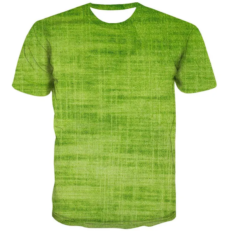 Light green linen texture shirt special texture 3D tshirt art costume Casual different men