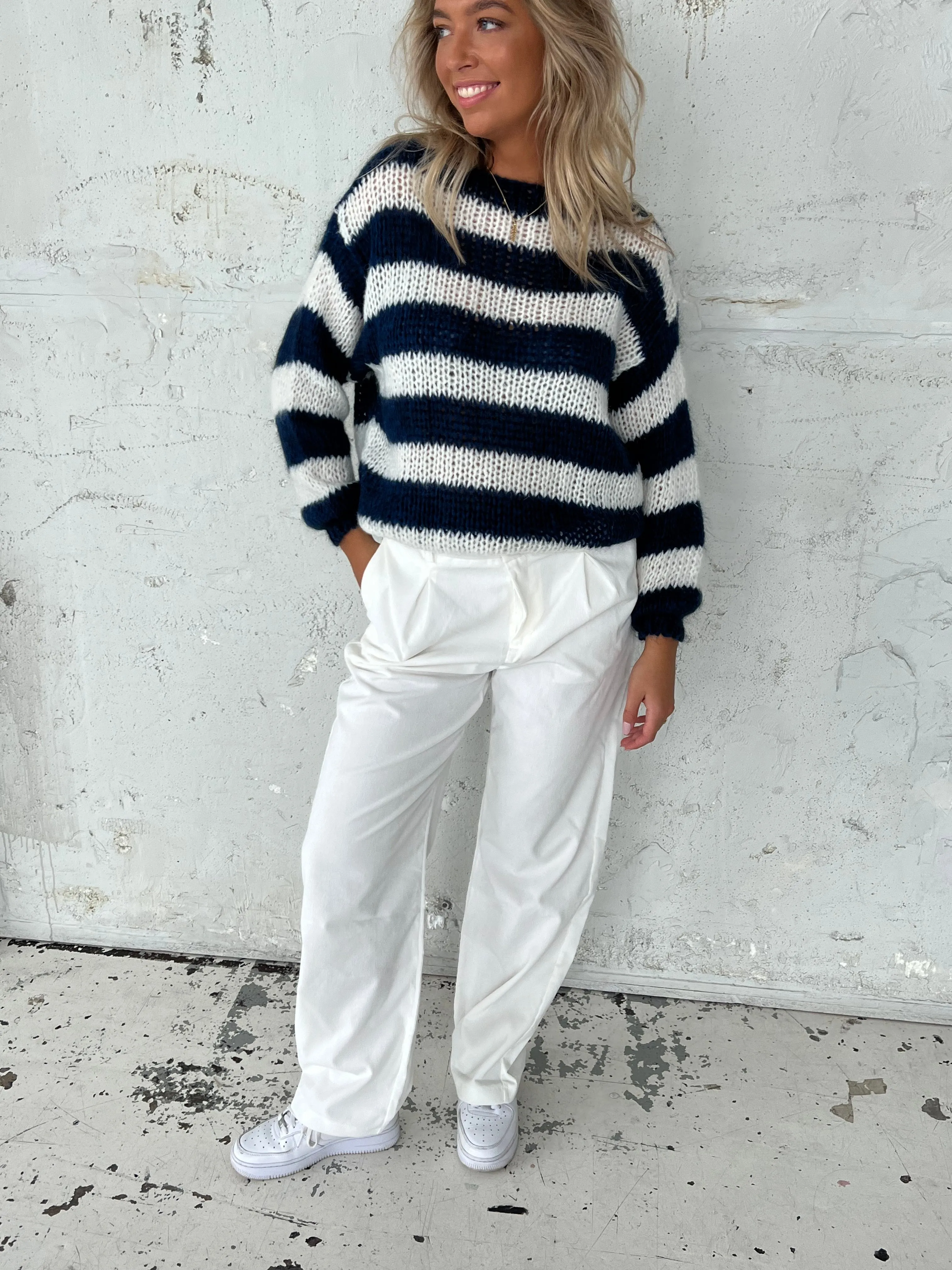 Lisette oversized suit pants in corduroy - Off-white