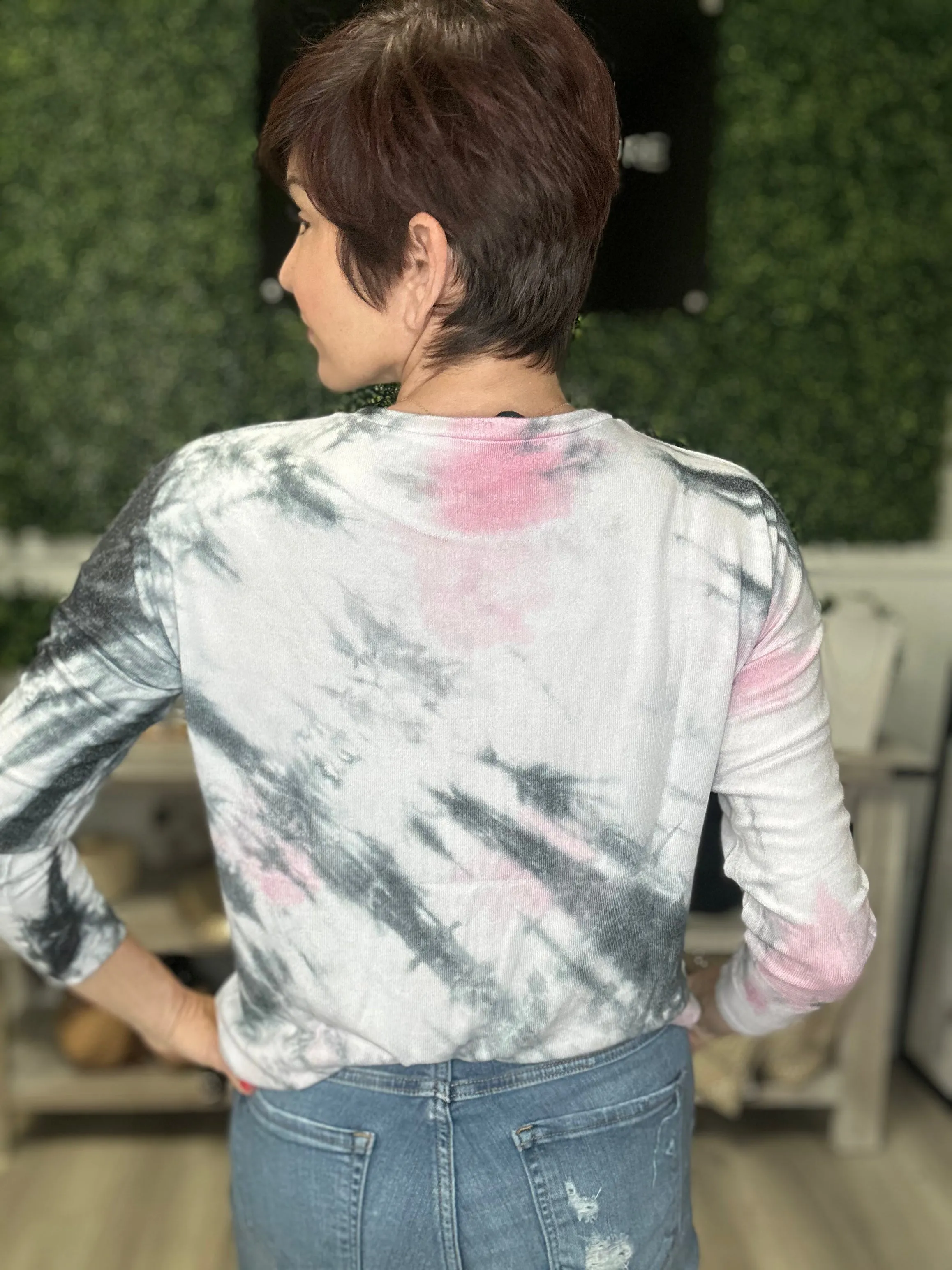 Marble Wash Scoop Top